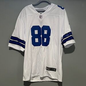 Nike White and Blue Men's CeeDee Lamb jersey